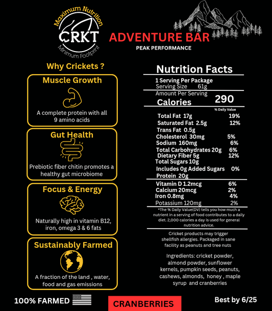 ADVENTURE BAR (CRANBERRY) sold in box of 5