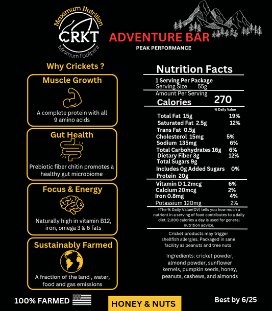 ADVENTURE BAR (HONEY & NUTS) sold in box of 5